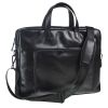 Maverick All Black Lederen Business tas met Laptopvak 17"