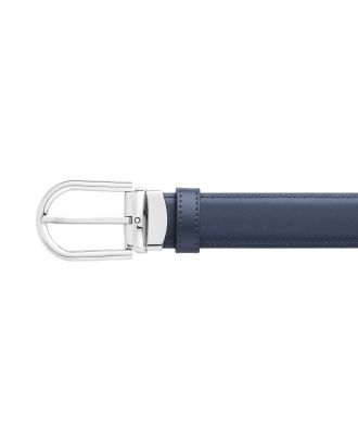 Montblanc Omkeerbare Riem 30mm Horseshoe Blauw Zwart