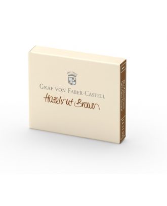 Graf von Faber-Castell Vulpen Inkt Cartridges 6 pack Hazelnut Brown