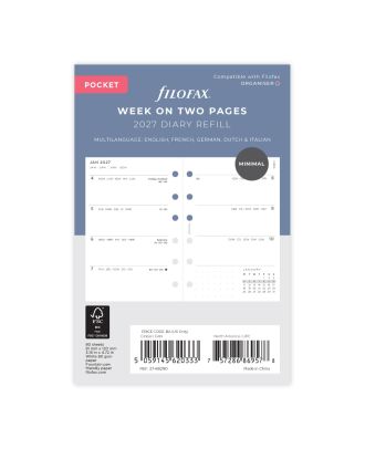 Filofax Pocket Vulling Week op 2 Pagina's 2021
