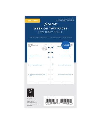 Filofax Personal Vulling Week op 2 Pagina's 2027