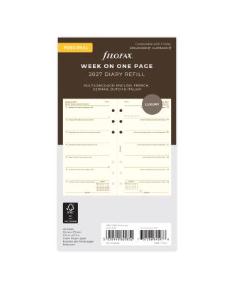 Filofax Personal Vulling Week op 1 Pagina 2020 met notities