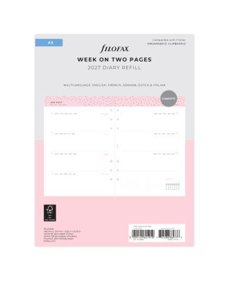 Filofax A5 Vulling Week op 2 Pagina's 2018