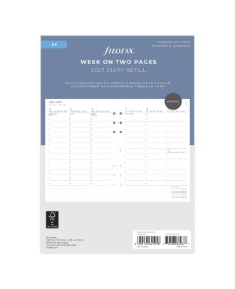 Filofax A5 Vulling Week op 2 Pagina's 2018