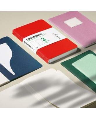Leuchtturm1917 Jottbook Pur Pocket Black Blanco Set van 3