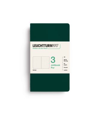 Leuchtturm1917 Jottbook Pur Pocket Forest Green Dotted Set van 3