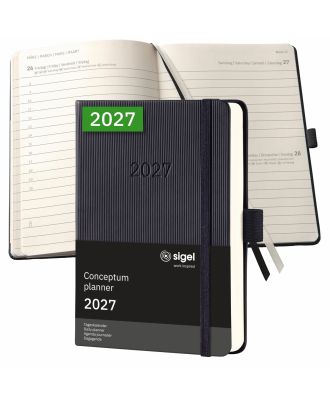 Sigel Conceptum Pure 2021 Dagagenda A6 Zwart Hard Cover