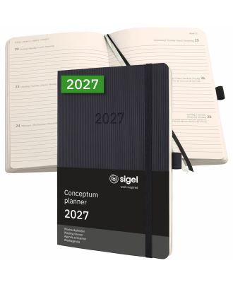 Sigel Conceptum Pure 2021 Weekagenda A5 Zwart Soft cover