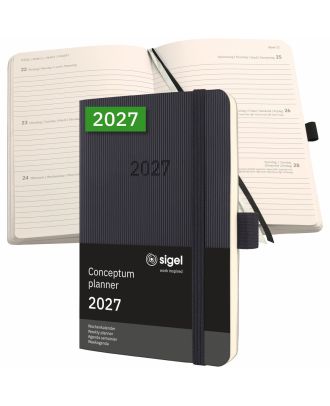 Sigel Conceptum Pure 2021 Weekagenda A6 Zwart Soft cover
