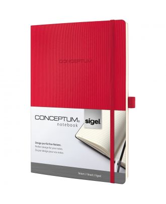 Sigel Conceptum Pure Notitieboek Ca. A4 Soft Cover Red Gelijnd