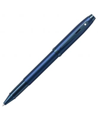 Sheaffer 100 Satin Blue PVD Blue Trim Roller