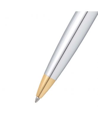 Sheaffer 300 Bright Chrome Gold Trim Balpen