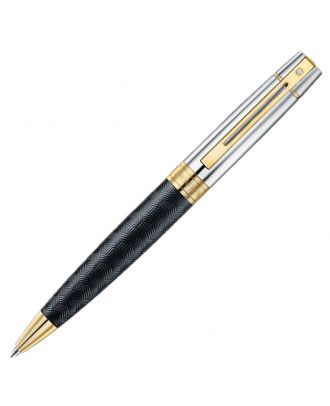 Sheaffer 300 Brushed Chrome Gold Trim Balpen