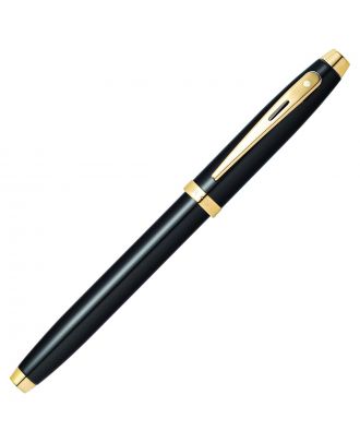 Sheaffer 100 Glossy Black Gold Trim Roller
