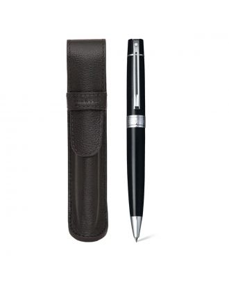 Sheaffer 300 Glossy Black Balpen set met Lederen Etui