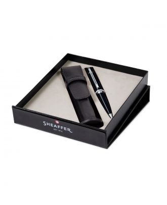 Sheaffer 300 Glossy Black Balpen set met Lederen Etui