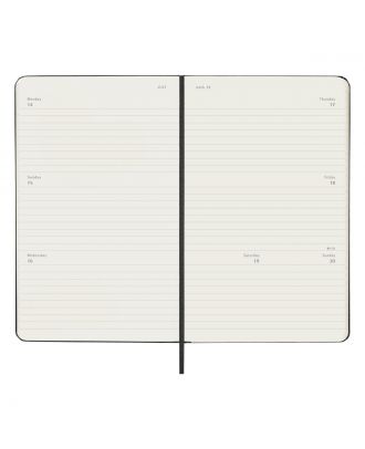 Moleskine Large Agenda 18 maanden Week 2 Pagina's 2018-19 Zwarte Harde Kaft
