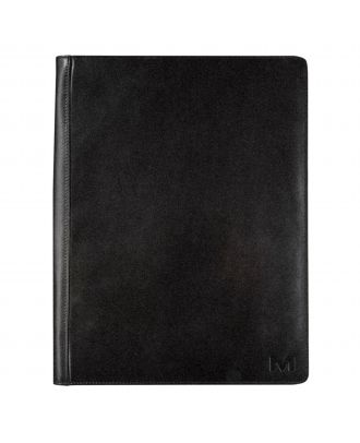 Maverick All Black A4 Lederen Schrijfmap met Rits Donkerbruin