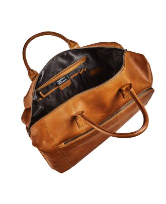 Maverick Brown Lederen Business tas met Laptopvak 15,6"
