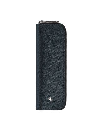 Montblanc Sartorial Leren Pennetui 1 Pen Tweed Blue