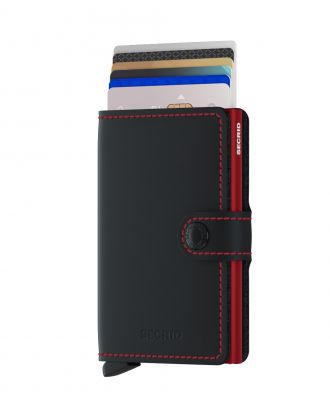 Secrid Mini Wallet Leather Black & Red Matte