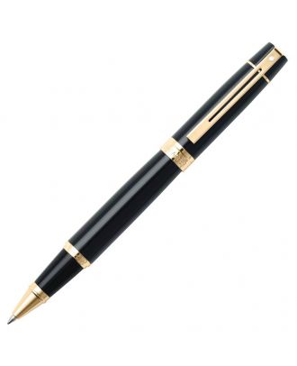 Sheaffer 300 Glossy Black Gold Trim Roller