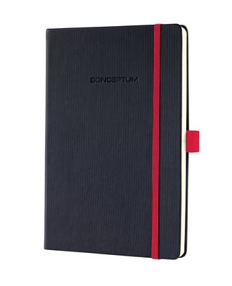 Sigel Conceptum Pure Notitieboek A5 Zwart Hard cover Red Gelijnd