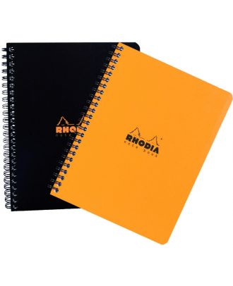 Rhodia Wirebound Spiral Notebook A4+ Geruit Zwart