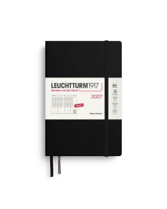 Leuchtturm1917 Agenda 2027 Weekplanner Verticaal Paperback B6+ Hardcover Black