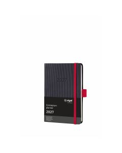 Sigel Conceptum Pure 2027 Weekagenda A6 Zwart/Rood Hard Cover