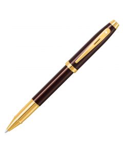 Sheaffer 100 Glossy Coffee Brown with PVD Gold Trim Roller