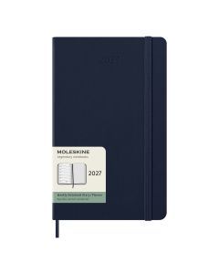 Moleskine Large Agenda 2027 Wekelijkse Planner met Notitiepagina Saffierblauwe Harde Kaft