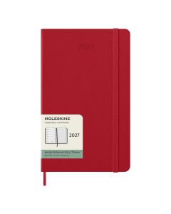Moleskine Large Agenda 2027 Wekelijkse Planner met Notitiepagina Rode Harde Kaft