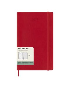 Moleskine Large Agenda 2027 Wekelijkse Planner met Notitiepagina Rode Zachte Kaft