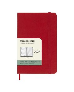 Moleskine Pocket Agenda 2027 Wekelijkse Planner met Notitiepagina Rode Harde Kaft