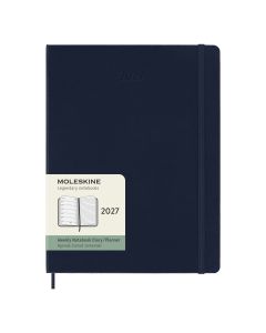 Moleskine XL Agenda 2027 Wekelijkse Planner met Notitiepagina Saffierblauwe Harde Kaft