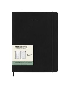 Moleskine XL Agenda 2027 Wekelijkse Planner met Notitiepagina Zwarte Zachte Kaft