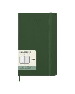 Moleskine Large Agenda 2027 Wekelijkse Planner met Notitiepagina Mirtegroene Harde Kaft