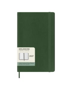 Moleskine Large Agenda 2027 Wekelijkse Planner met Notitiepagina Mirtegroene Zachte Kaft