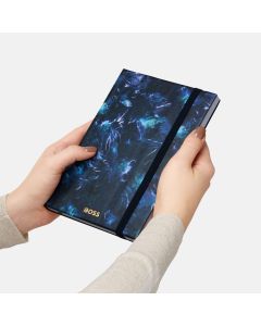 Hugo Boss Elemental A5 Notitieboek Tie-dye Flower Navy Gelijnd