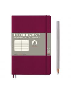 Leuchtturm1917 Notitieboek Slim B6+ Soft Cover Port Red Gelijnd