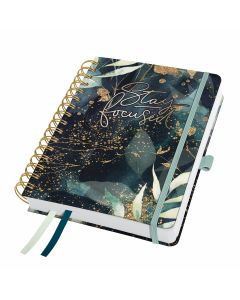 Sigel Jolie Beauty 2027 Spiraal Weekagenda A5 Glamorous Leaves Hard Cover
